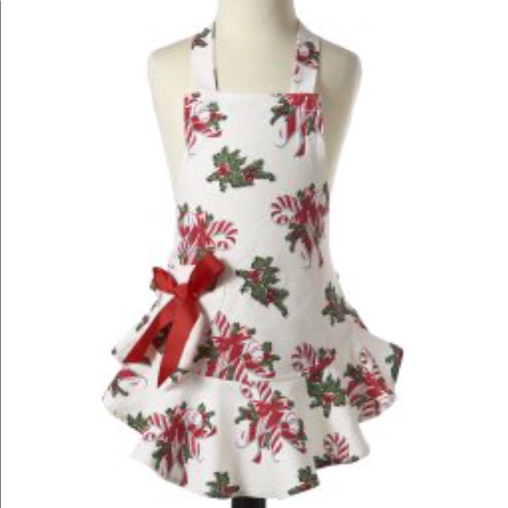 Girls Candy Cane Print Apron - Jessie Steele